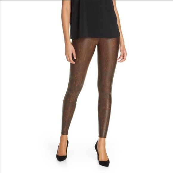 Spanx Faux Leather Snake Print Leggings - Picture 5 of 8